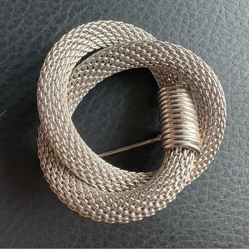 Silver Mesh Brooch